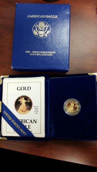 Gem Proof 1990 P $5 Gold American Eagle 1/10 Ounce Gold And photo