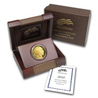 2010 - W 1 Oz Proof Gold Buffalo Coin - And Certificate photo