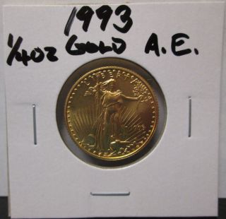 1993 Bu 1/4 Oz $10 Gold American Eagle Unc Coin photo