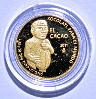 2011 Fusion Cultural Worlds Smallest Proof Gold Coin From The Of Mexico photo