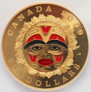 2009 Canada $300 Gold Proof Summer Moon Mask Pcgs Pr67 Dcam - Only 308 Ever photo