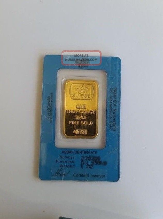 Suisse One Troy Ounce 999.9 Fine Gold Credit Suisse 1 Troy Oz Gold Bar Ingot. 999. 9 Fine Gold Ships