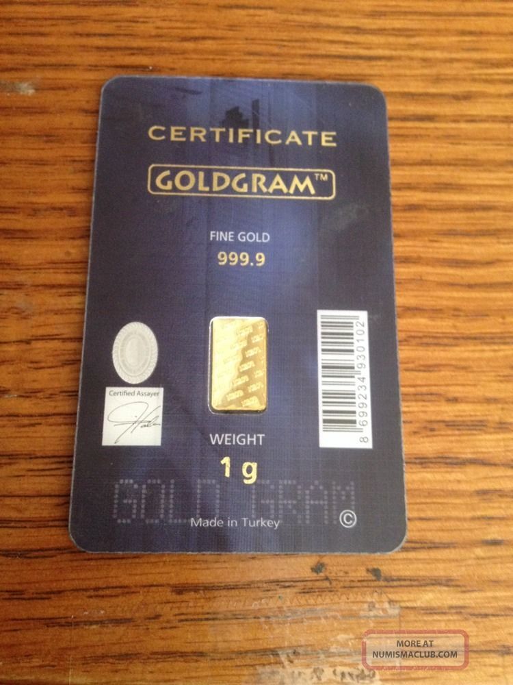 Igr 1 Gram Gold Bar 999. 9