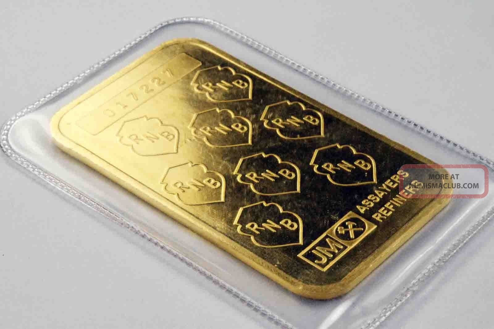 1oz Johnson Matthey (republic National Bank Of York) Gold Bar. 9999 Rnb