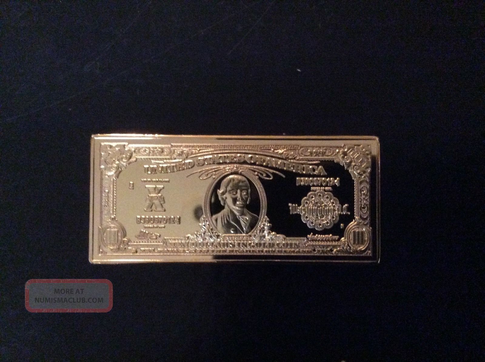 $10 Hillegas 24k Gold Clad Certificate