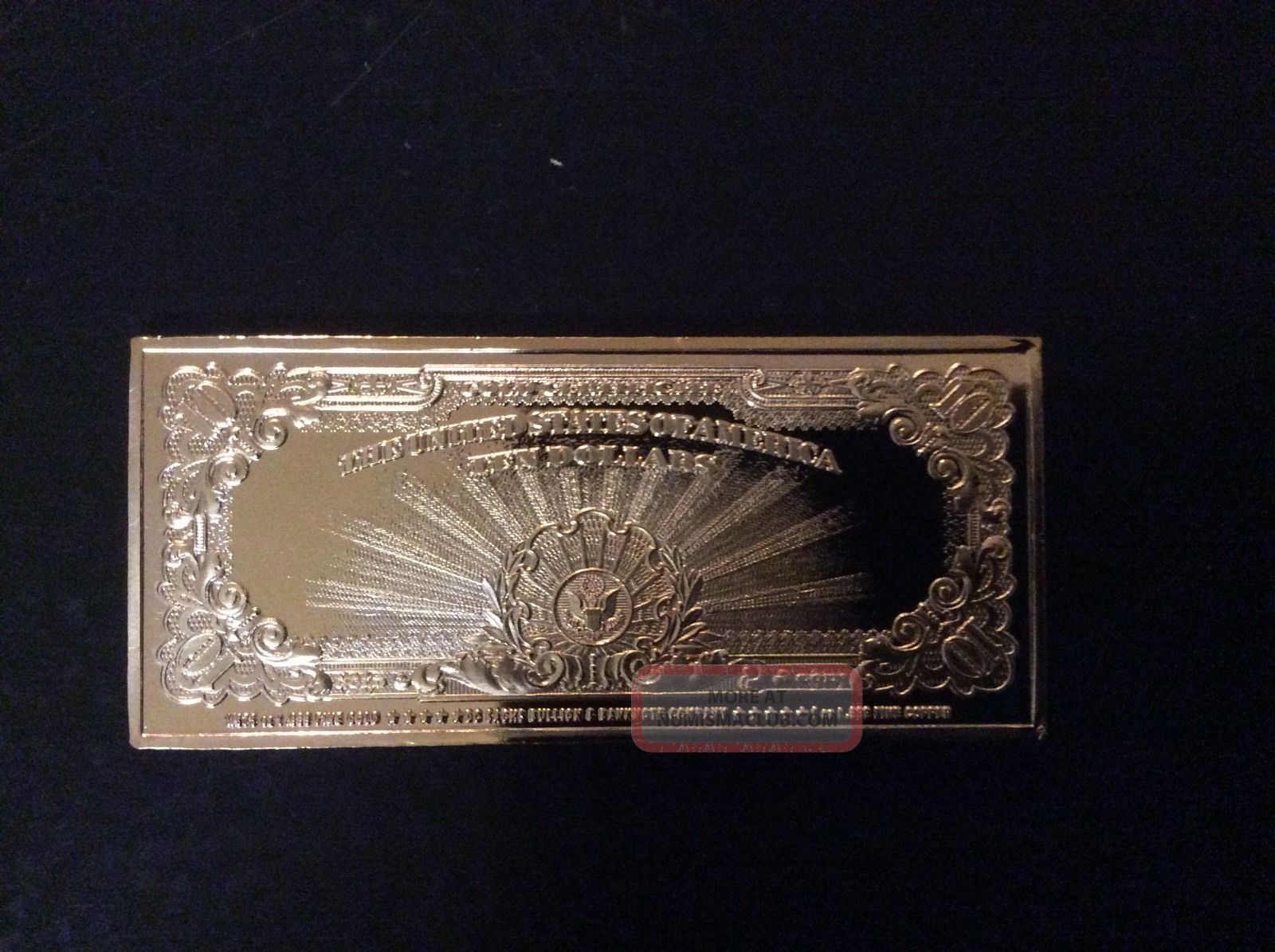 $10 Hillegas 24k Gold Clad Certificate