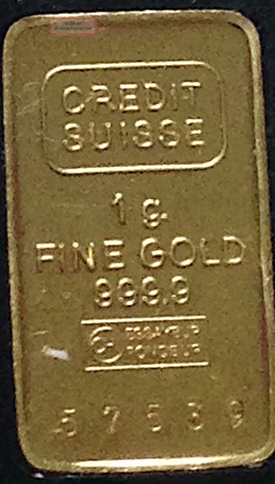 One Gram Gold Ingot Credit Suisse Zurich