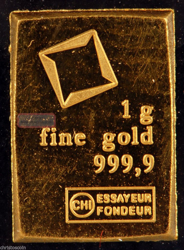 Chi Essayeur Fondeur 1 Gram. 9999 Fine Gold Bar
