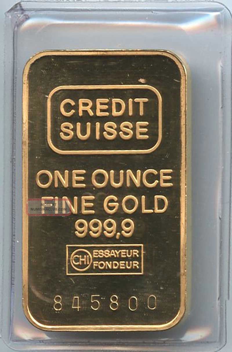 Credit Suisse 1 Oz Fine Gold National Bank Of Abu Dhabi Plastic