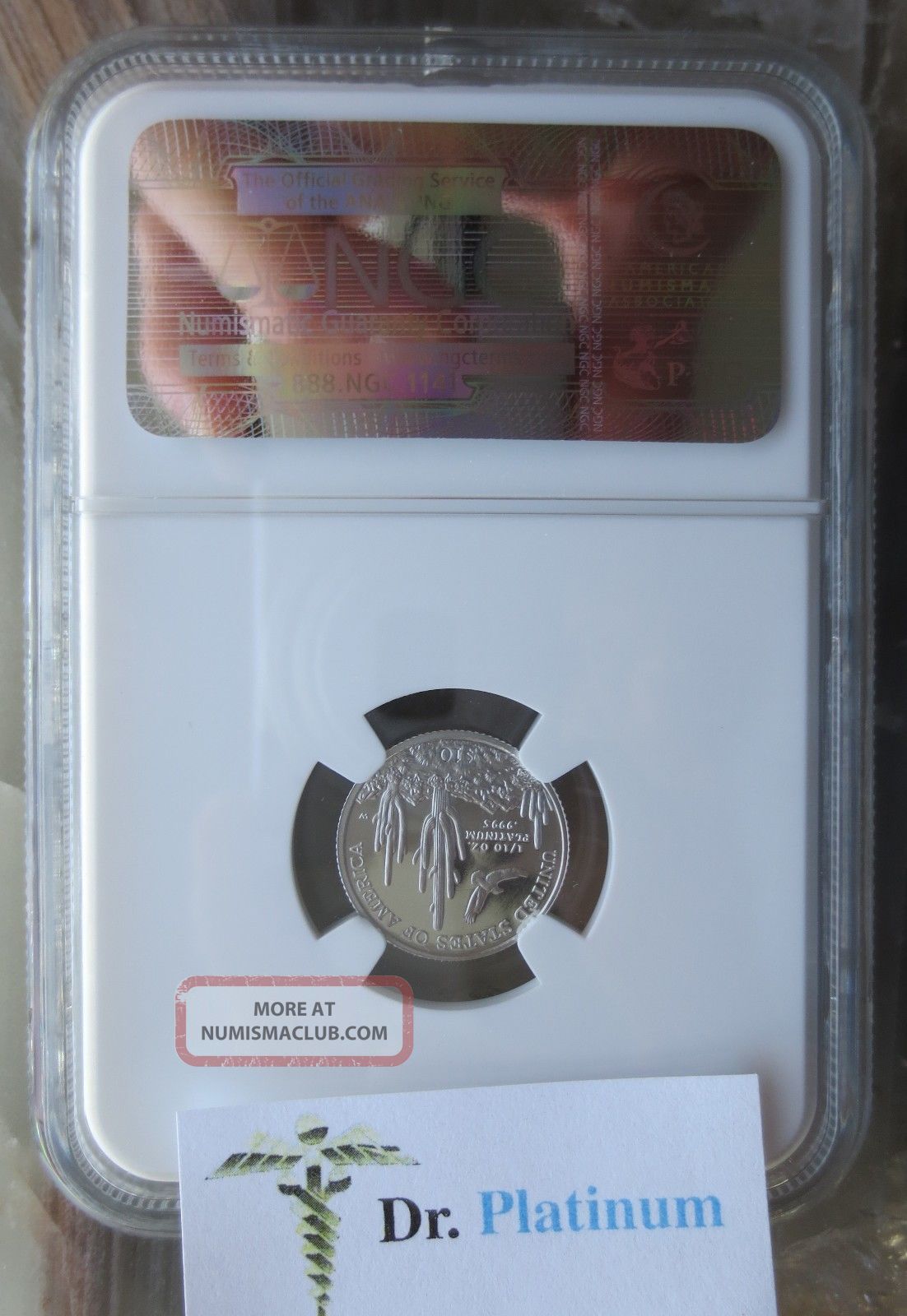 2001 W Eagle, Proof, Ngc Pf 70, Us, 10 Dollars, 1/10 Ounce, . 9995 Platinum Coin