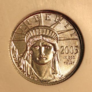 2005 P$10 Statue Of Liberty Platinum Eagle Ms70 photo