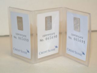 Credit Suisse 1 Gram Platinum Bar X 3 In Order (l4 - B) photo