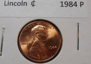 1984 P Lincoln Cent - Bu,  Red photo