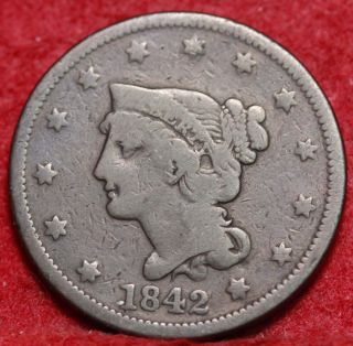 1842 Braided Hair Large Cent photo