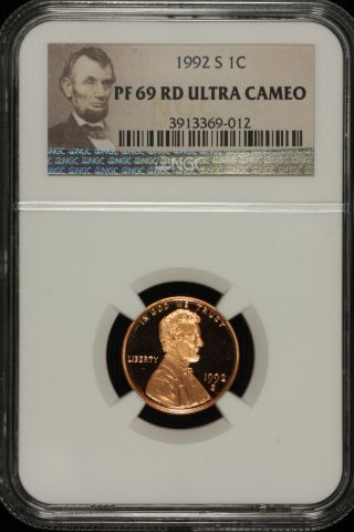 Lincoln Memorial Cent.  1992 S Ngc Pf69 Red Ultra Cameo Lable 012 photo