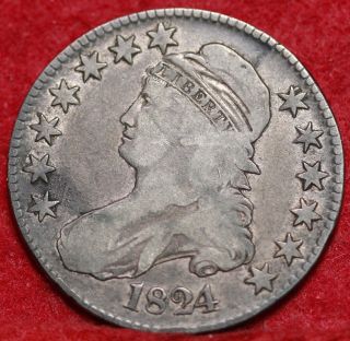 1824 Silver Bust Half Dollar S/h photo