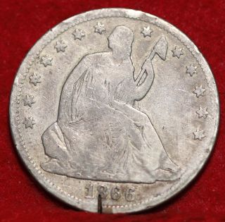 1866 Silver Seated Liberty Half Dollar photo