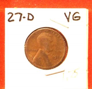 1927 - D Lincoln Cent Vg photo