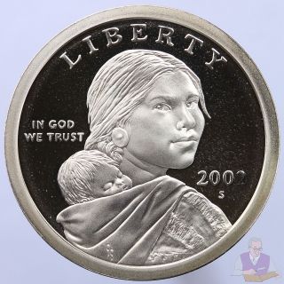 2002 S Native American Sacagawea Dollar Gem Deep Cameo Proof Us Coin photo