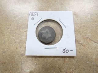 1851 O Three 3 Cent Silver Coin photo