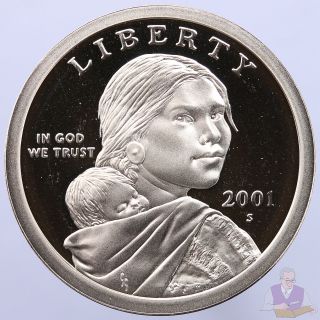 2001 S Native American Sacagawea Dollar Gem Deep Cameo Proof Us Coin photo