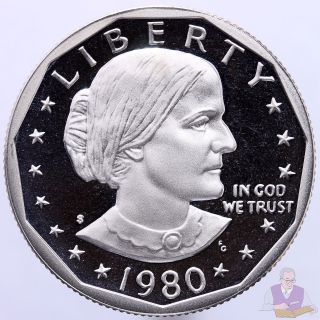 1980 S Susan B.  Anthony Dollar Gem Deep Cameo Proof Cn - Clad Us Coin photo