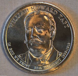 2013 - D William Howard Taft Uncirculated Presidential Dollar - Single photo