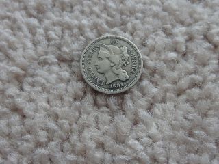 1881 3cn Three Cent Nickel - Vf - photo