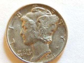 1945 Mercury Silver Dime. photo