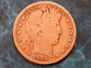 1906 Barber Silver Half Dollar 50c Coin Id Bh004 photo
