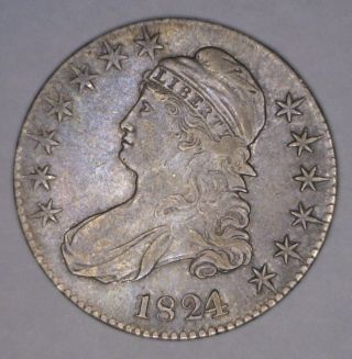 1824/1 Capped Bust Half Dollar In Extremely Fine Overton 101a R2 photo