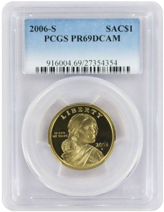 2006 - S Sacagawea Dollar Pr69dcam Pcgs Proof 69 Deep Cameo photo