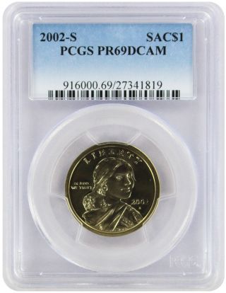 2002 - S Sacagawea Dollar Pr69dcam Pcgs Proof 69 Deep Cameo photo