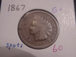 1867 Indian Head Cent Good,  Better Date photo