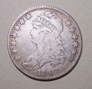 1807 Capped Bust Half Dollar Lrg.  Stars & 50/20 - Med.  Grade (see Photos) photo