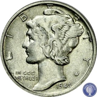 1945 D Higher Grade 90 Silver Mercury Dime Rare Us Scarce Coin K51 photo