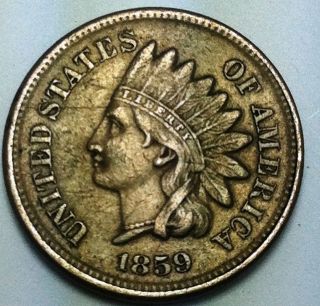 1859 Indian Head Cent,  Raw,  Ungraded, photo