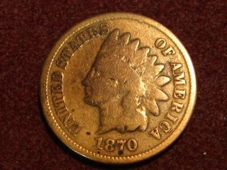 1870 Indian Head Cent G,  Details Tcs photo