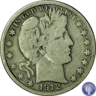 1912 S Fine Silver Barber Half Dollar Old Rare Us Coin 895 photo