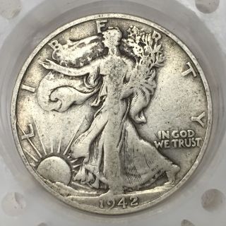 1942 - S Silver Walking Liberty Half Dollar Old Us Coin A1977 photo
