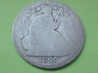1840 P Seated Liberty Half Dime - Scarce Old Coin photo