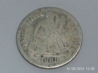 Coinhunters - 1888 Liberty Seated Dime - Good,  G photo