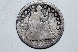 1853 - O Seated Liberty Silver Half 1/2 Dime That Grades About Good (shd498) photo