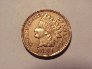 1901 Indian Head Cent Au Details photo