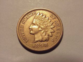 1898 Indian Head Cent Au Details photo