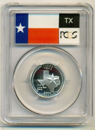 2004 S Silver Texas State Quarter Proof Pr70 Dcam Pcgs Flag photo
