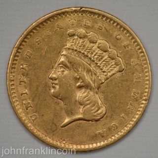 1856 Ty - 3 $1 Indian Princess Head Gold Dollar Xf/au /j - 302 photo