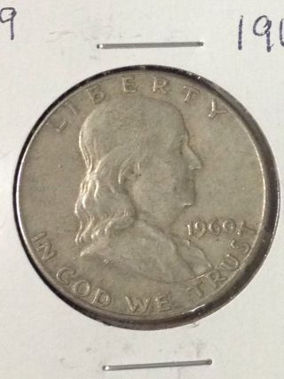 F089 1960 - P Franklin Liberty Silver Half Dollar Circulated Fairhouse photo