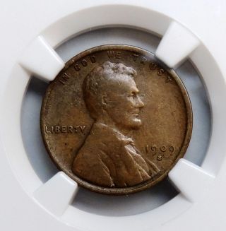 1909 - S Vdb Lincoln Wheat Cent.  Certified F - 15 Bn. photo