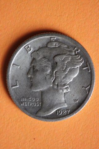 1927 - P Mercury Dime Winged Liberty Fast 90 Silver Us Bullion Coin 272 photo